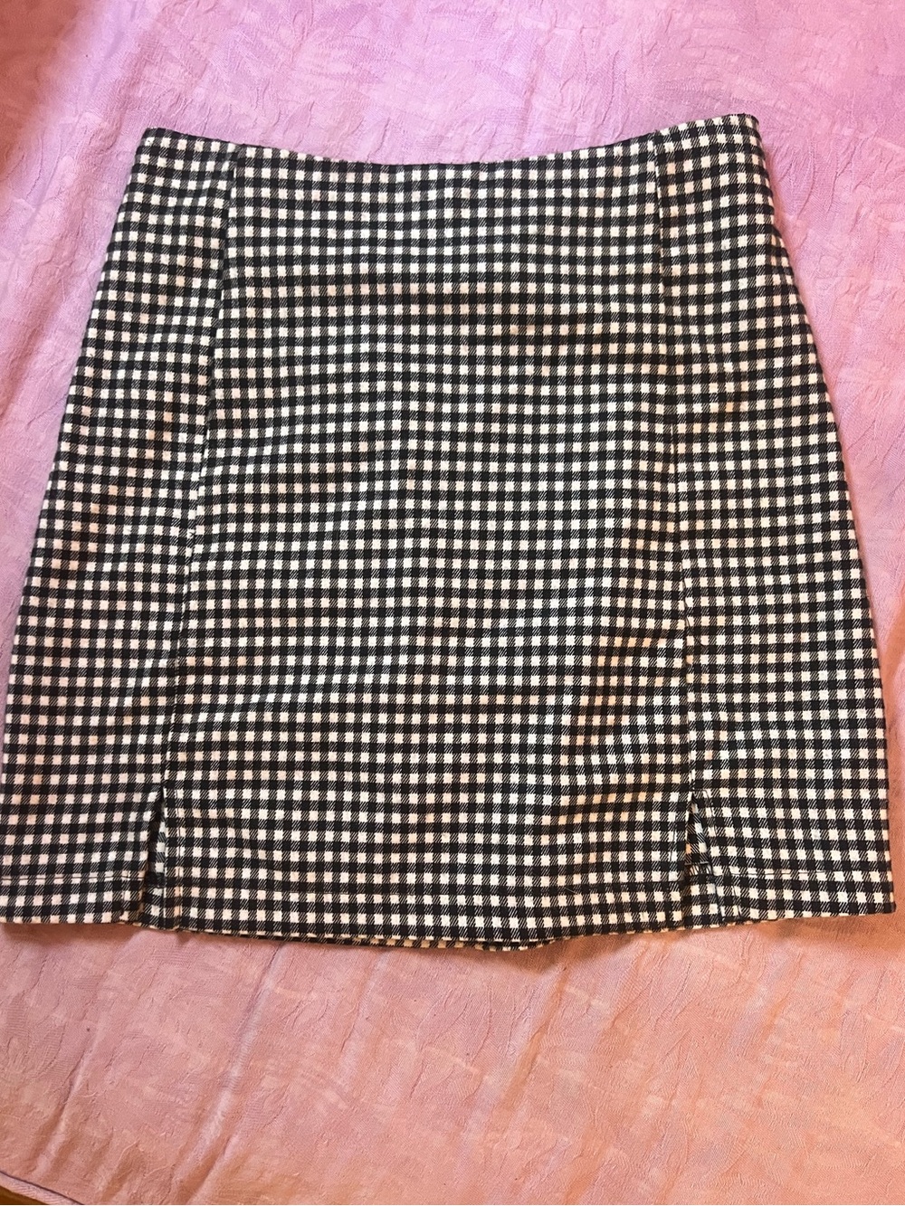 Eyeshadow Black & White Gingham Mini Skirt